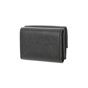 Celine Folded fold Calfskin Black Wallet Compact Tri